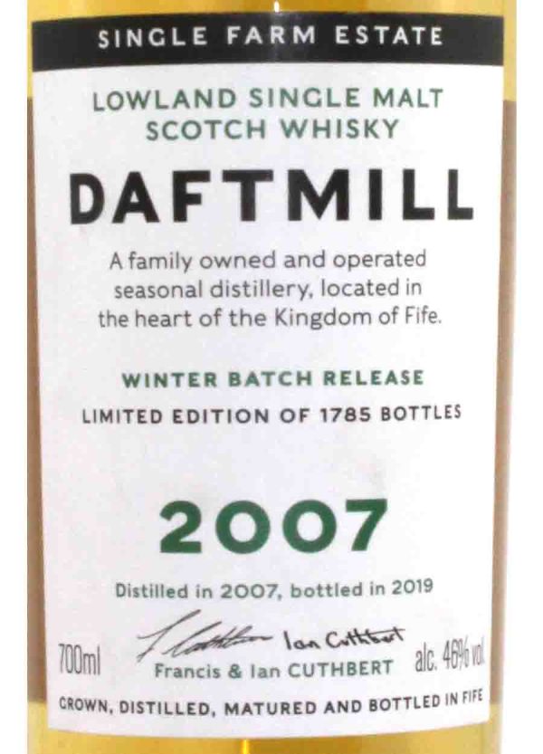 Daftmill 2007 Winter 70cl / 46%abv - Image 2