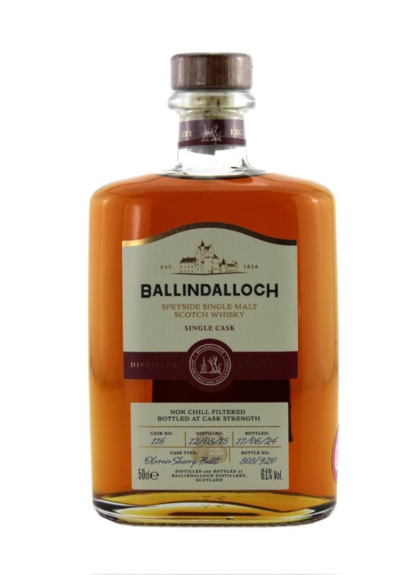 Ballindalloch 9 year old Distillery Exclusive Oloroso Single Cask # 116 50cl / 61%abv (920 bottles)