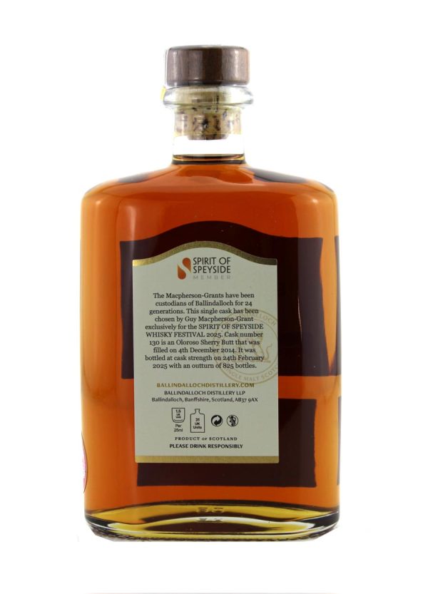 Ballindalloch 10 year old Spirit of Speyside Festival Oloroso Cask #130 50cl / 61.8%abv (825 bottles) - Image 3