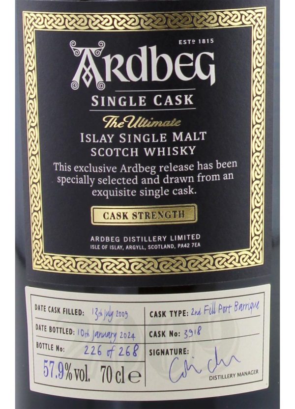 Ardbeg Single Cask # 3918 14 year old Port Barrique 70cl / 57.9%abv (268 bottles) - Image 2