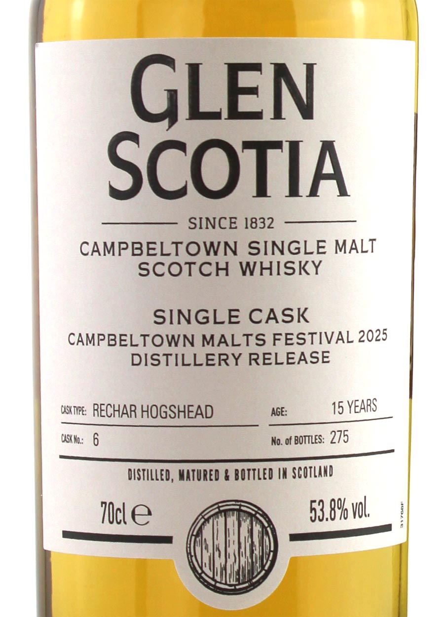 Glen Scotia 15 year old Campbeltown Malts Festival 2025 Recharged Hogshead 70cl / 53.8% abv (275 bottles) - Image 2