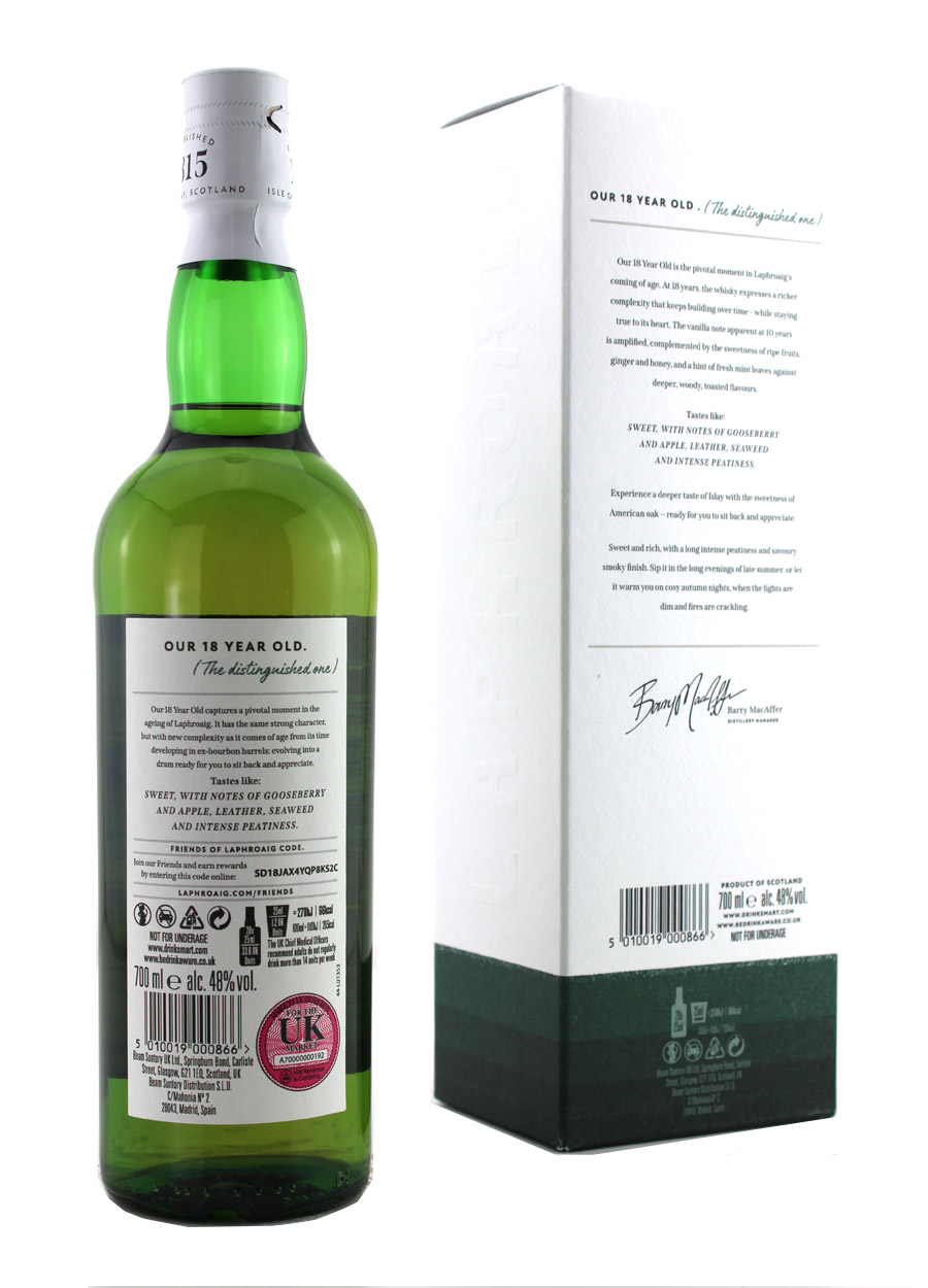 Laphroaig 18 year old 70cl / 48%abv - Image 3
