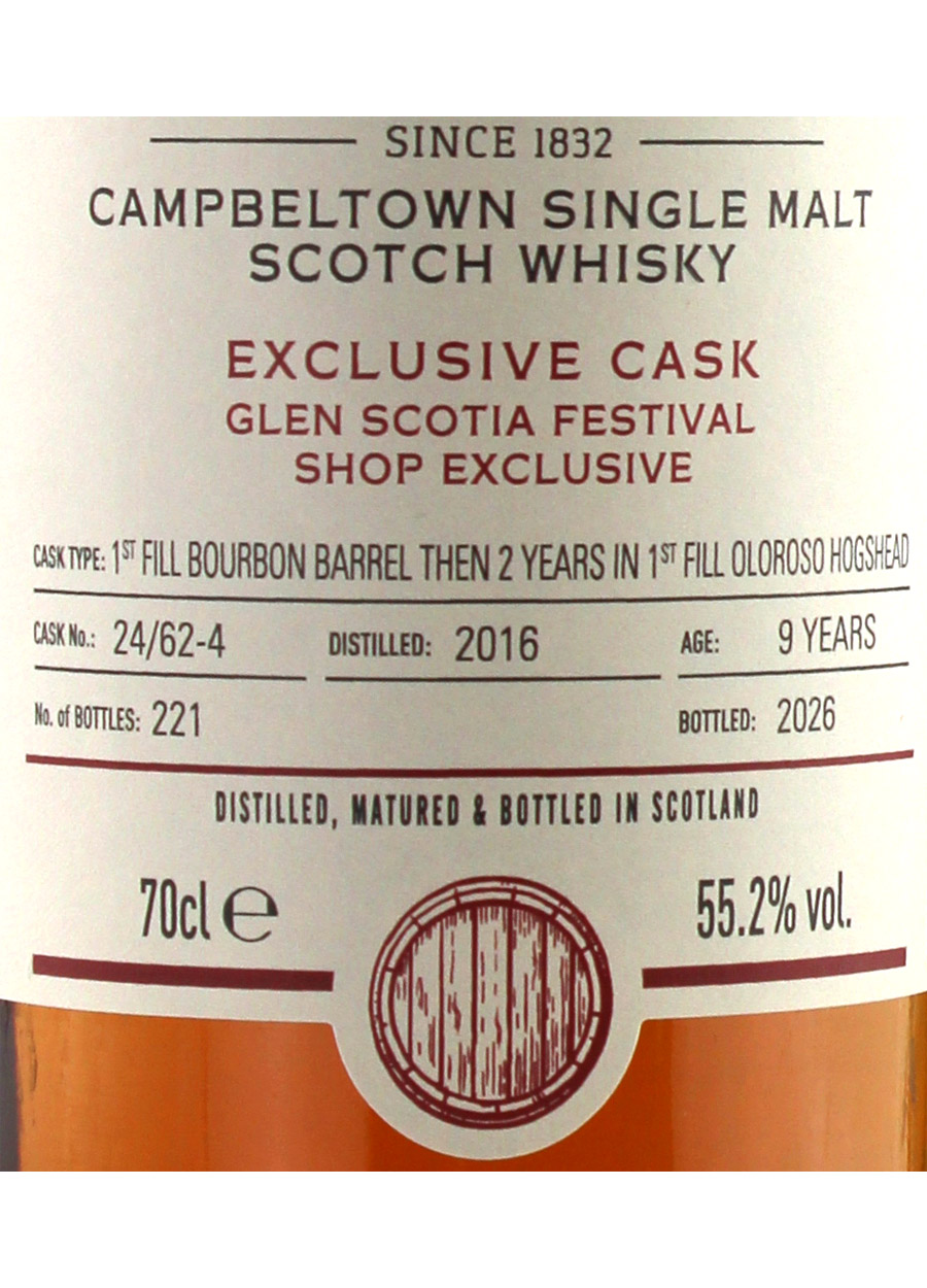 Glen Scotia 9 year old Campbeltown Malts Festival 2026 70cl / 55.2%abv (221 bottles) - Image 2